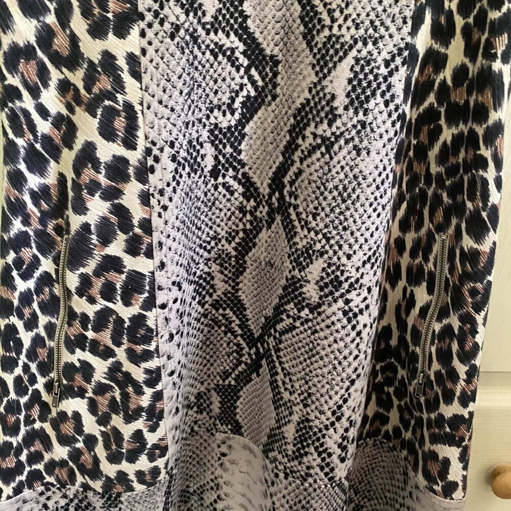 Tracy Reese Leopard Python Snake Mixed Print Flar… - image 6